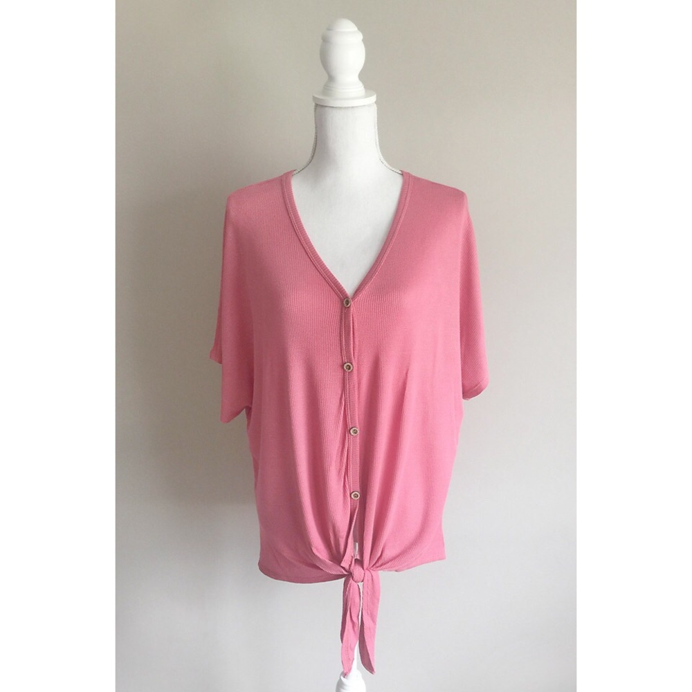 Waffle Knit Knot Top